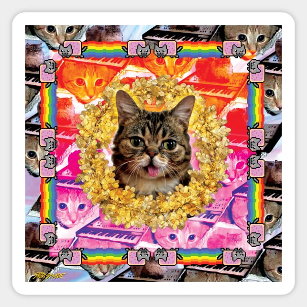 Cat Internet Royalty Sticker by STORMYMADE